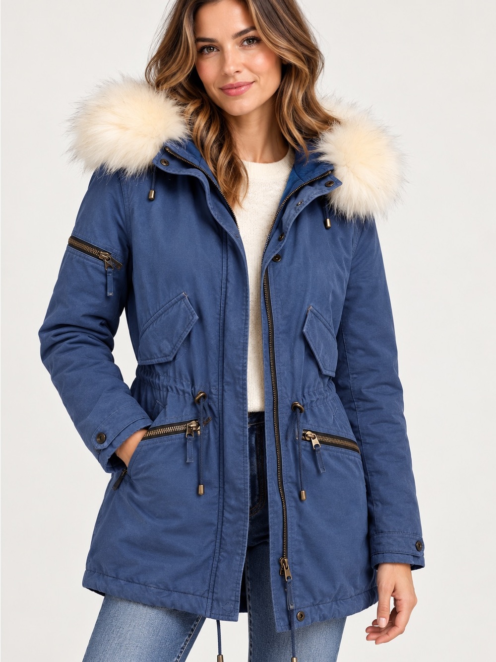 SAM. NEW YORK Fur Trimmed Utility Parka Size S Women’s Coat